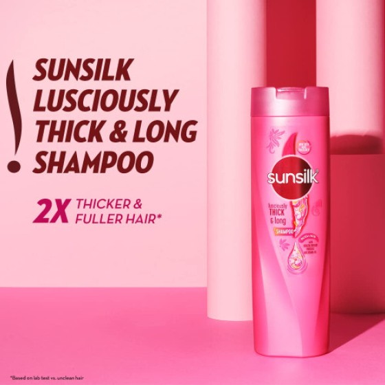 Sunsilk Volume & Thickening Shine Shampoo (dengan Keratin, Aroma Yogurt) 650ml
